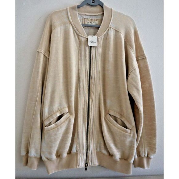 Free People Jackets & Blazers - We the Free x Free People OB1525986 Women's Sz S Beige Robby Bomber Jacket